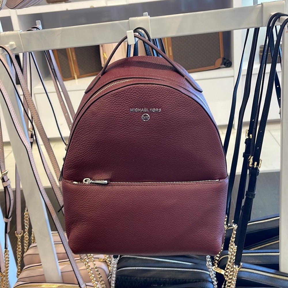 Michael Kors Women's Valerie Medium Pebbled Leather Backpack Merlot 
NWT - Picture 10 of 16